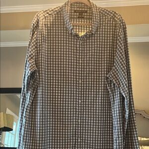Michael Kors Gray Checkered Button Down Shirt